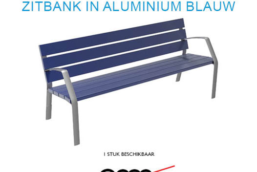 Zitbank Aluminium - Blauwe ALU planken