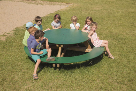Table de pique-nique ronde pour jardin d'enfants