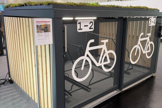 Abri vélos verrouillable avec toiture végétalisée